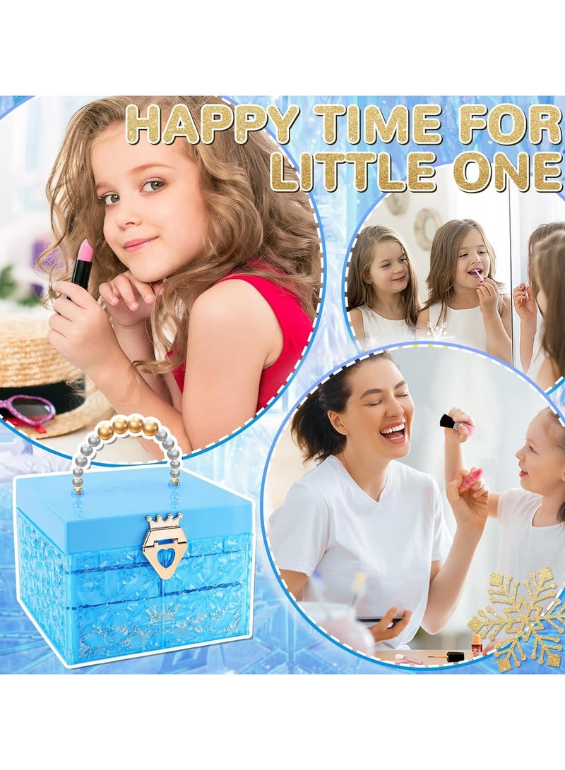 Harvestoy Washable Makeup Girls Toys,Girls Make Up Kit for Kids Inclubes 24 Pcs , Makeup Sets for Kid's Children Birthday Gifts Blue - Image 5