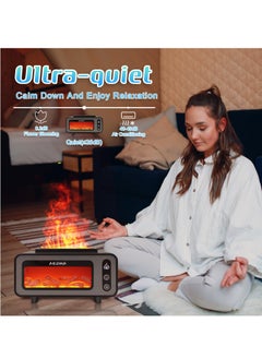 Excefore Colorful Flame Diffuser, Retro Fireplace Essential Oil Diffuser, 200ML Ultrasonic Aromatherapy Diffuser, Suitable for Home, Bedroom, Office  - Image 4