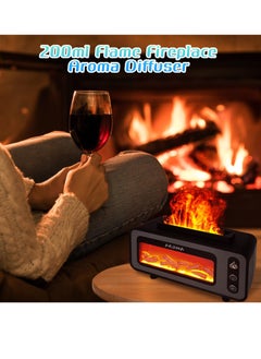 Excefore Colorful Flame Diffuser, Retro Fireplace Essential Oil Diffuser, 200ML Ultrasonic Aromatherapy Diffuser, Suitable for Home, Bedroom, Office  - Image 2