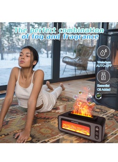 Excefore Colorful Flame Diffuser, Retro Fireplace Essential Oil Diffuser, 200ML Ultrasonic Aromatherapy Diffuser, Suitable for Home, Bedroom, Office  - Image 3
