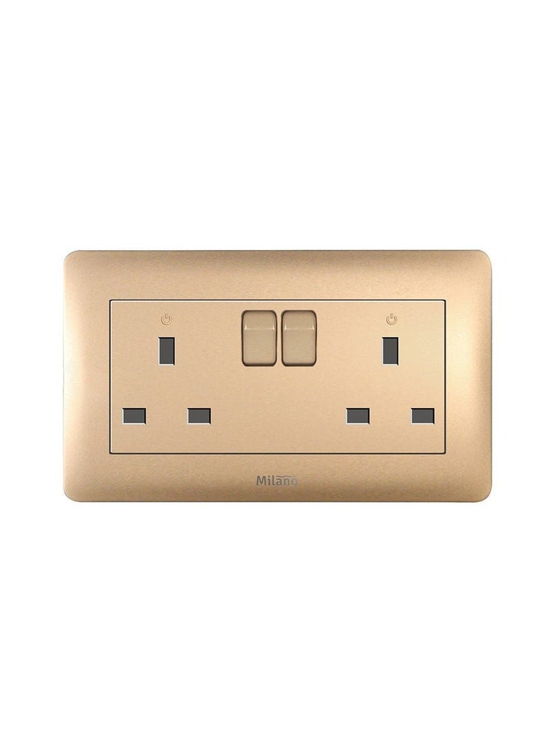 milano Danube Home - Milano 13A Twin Socket With Switch & Led Indicator - Image 1