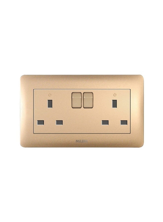 milano Danube Home - Milano 13A Twin Socket With Switch & Led Indicator - Image 2