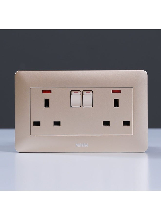 milano Danube Home - Milano 13A Twin Socket With Switch & Led Indicator - Image 1