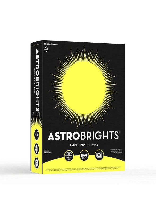 Astrobrights Bright Color Paper Neenah Astrobrightsletter Paper Size 24 Lb Fsc Certifiedliftoff Lemon Ream Of 500 Sheets - Image 1