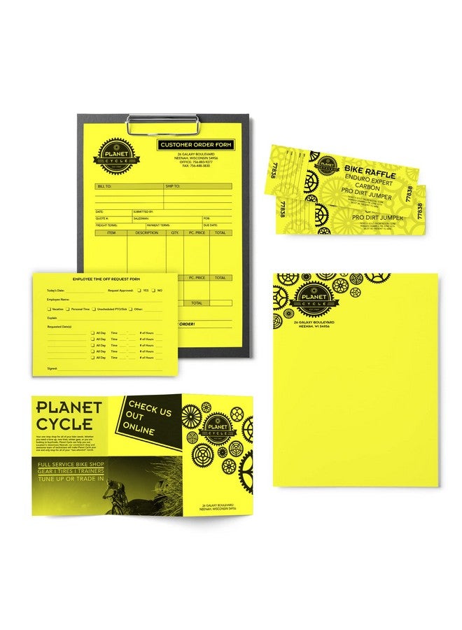 Astrobrights Bright Color Paper Neenah Astrobrightsletter Paper Size 24 Lb Fsc Certifiedliftoff Lemon Ream Of 500 Sheets - Image 4