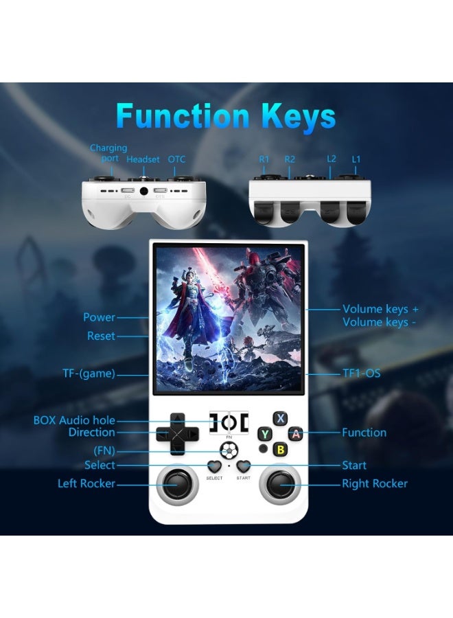 JAJEEK 2025 New Upgrade R36MAX Retro Handheld Game Console, 4.0 Inch IPS Screen, Linux System Portable Gaming Device with 64GB Built-In Storage, Large Classic Game Library, 4000mAh Battery, White - Image 5