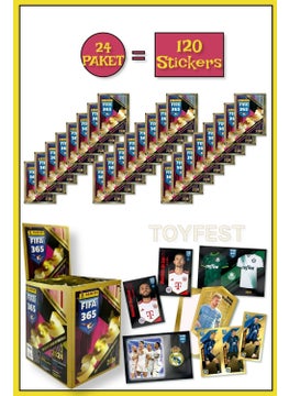Toyfest Panini Fifa 365 2024 Football Player Stickers Cards - 24 Packs ( 120 Stickers )  - Image 1