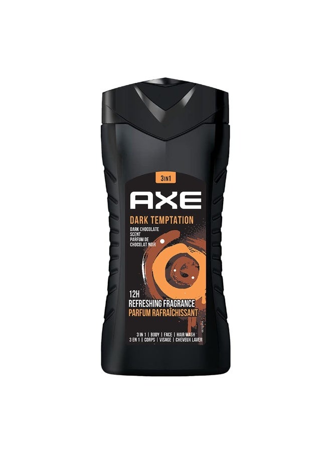 Axe Dark Temptation Refreshing Dark Chocolate Fragrance 3 in 1 Shower Gel 250 Ml - Image 1