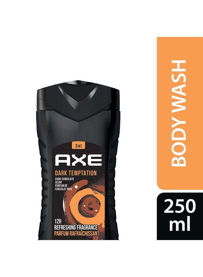 Axe Dark Temptation Refreshing Dark Chocolate Fragrance 3 in 1 Shower Gel 250 Ml - Image 2