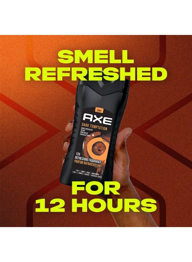 Axe Dark Temptation Refreshing Dark Chocolate Fragrance 3 in 1 Shower Gel 250 Ml - Image 4
