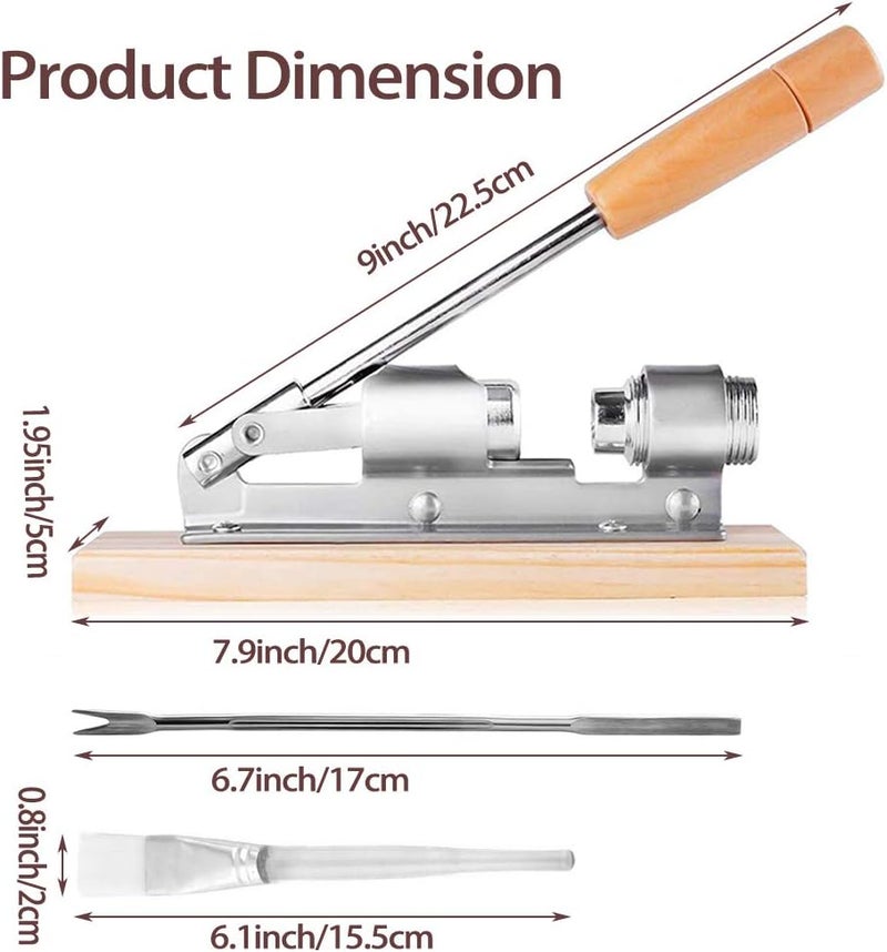 EGETOTA Nutcracker Heavy Duty Pecan Walnut Cracker Plier Opener Tool for Easy Cracking Nuts Hazelnuts Almonds Chestnut Desktop Wood Base with Handle & 2 Picks & 1 Cleaning Brush - Image 3
