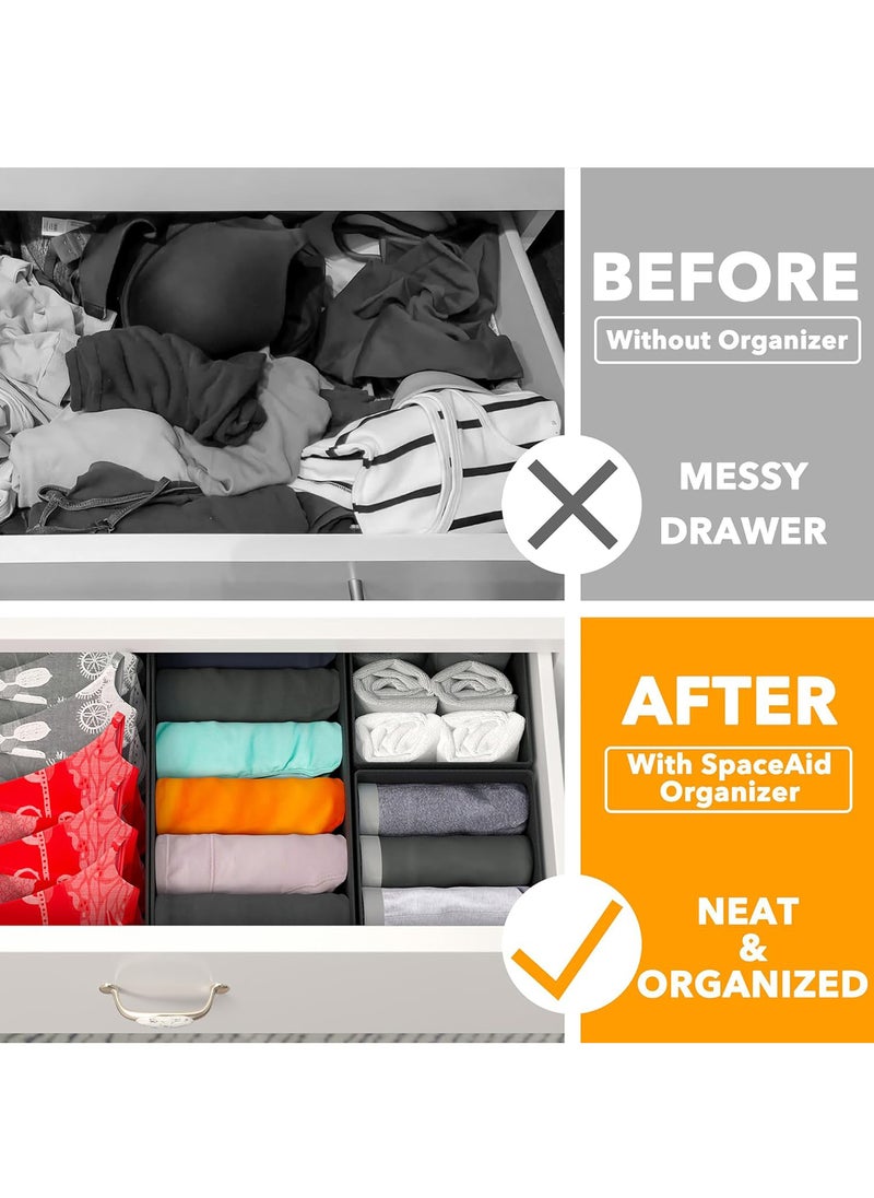 Uwals Drawer Organizer Clothes, 12 Pack Dresser Organizer Bins for Nursery, Closet Organization and Storage Dividers for Clothing, Baby Clothes, Underwears, Socks (Black)  - Image 2