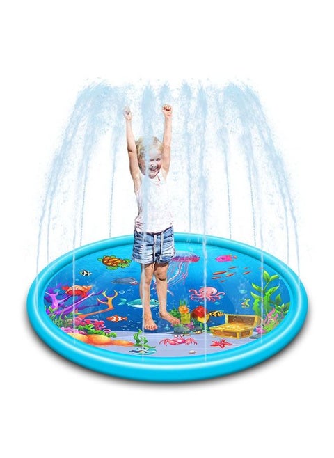 Kiddie Pool 170cm Outdoor Water Mat Toys Inflatable Splash Sprinkler Pad for Kids