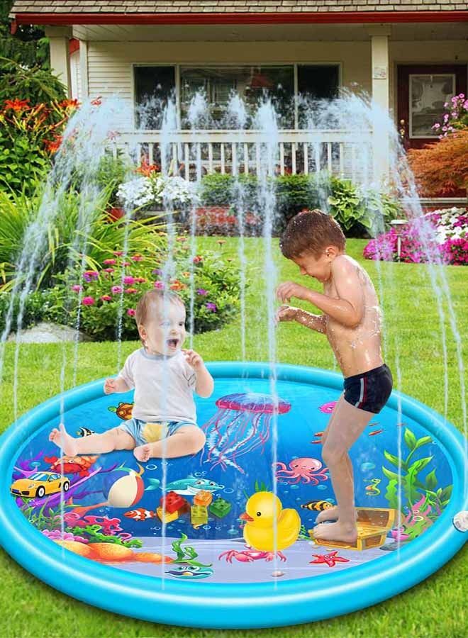 JSAITOYS Kiddie Pool 170cm Outdoor Water Mat Toys Inflatable Splash Sprinkler Pad for Kids - Image 5