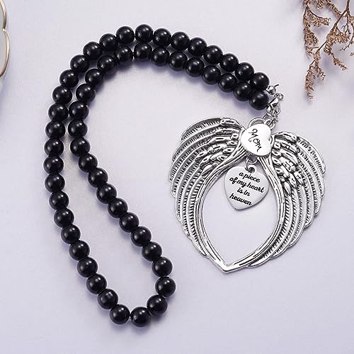 Ralukiia Memorial Car Charm Angel Wings, Memorial Gifts for Loss of Mother, Sympathy Gifts for Loss of Loved One in Heaven, in Memory of Mom Rear View Mirror Car Charm Hanger, Remembrance - Image 5