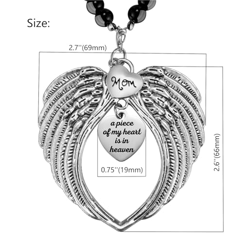 Ralukiia Memorial Car Charm Angel Wings, Memorial Gifts for Loss of Mother, Sympathy Gifts for Loss of Loved One in Heaven, in Memory of Mom Rear View Mirror Car Charm Hanger, Remembrance - Image 4