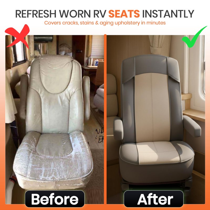VALUN RV Seat Covers (Grey 2 Pack) â€“ Captains Chair Seat Covers for RV Captain Chair & Motorhome Chairs, Universal Fit RV Chair Covers for Camper, Trailer, Van, Protects Against Dirt, Spills & Wear - Image 2