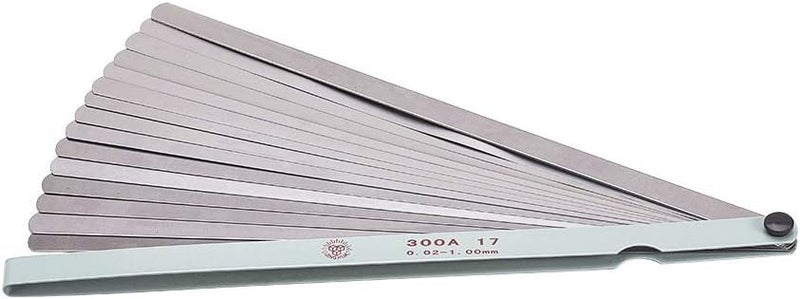 Utoolmart Metric Feeler Gauge,Manganese Steel Gap Measure Tool 300mm/11.8-inch Length with 17 Blades 1pcs