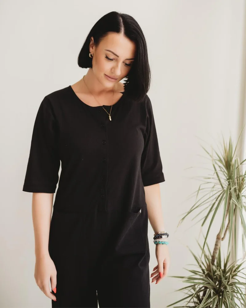 ترتلدوف لندن Mila Black Long Sleeve Jumpsuit