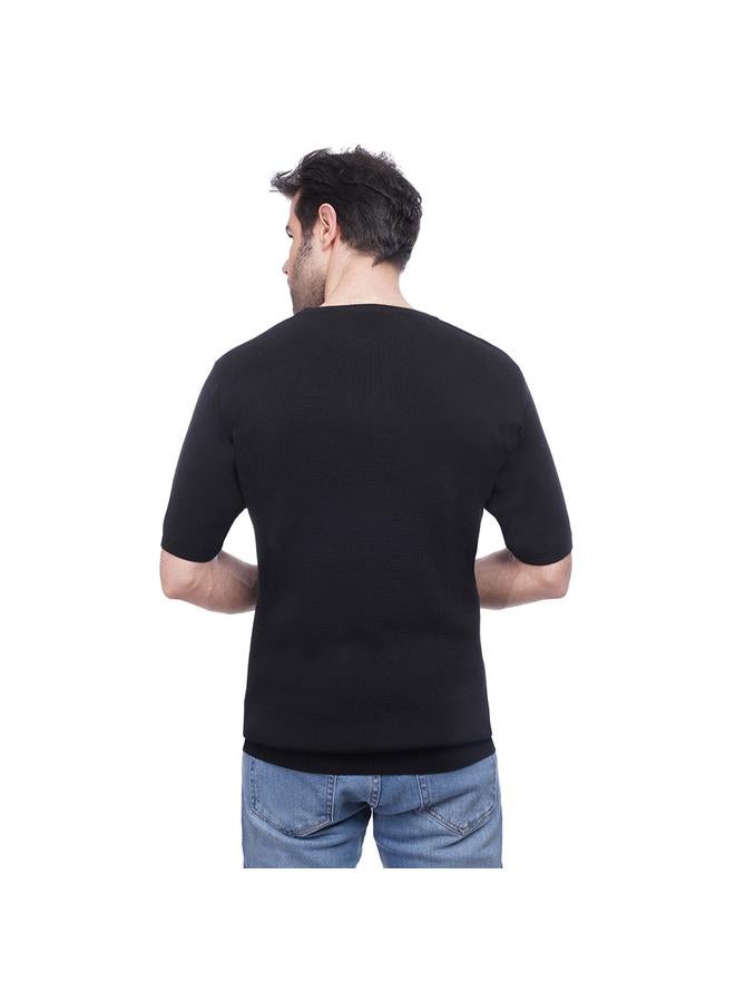 Coup - Plain Woven T-Shirt With Round Neck - Image 3