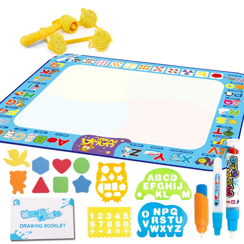 Water Doodle Mat: 39.4 * 29.5in Large Size, Mess-Free Water-Based Drawing - Educational Letter & Number Learning, Multifunctional Toy for Toddler Kids - Image 1
