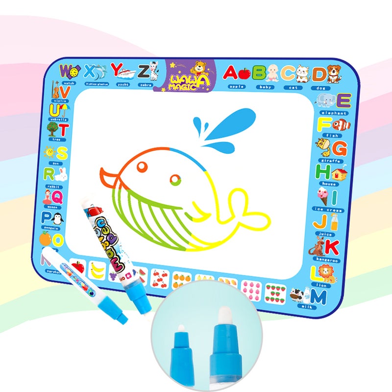 Water Doodle Mat: 39.4 * 29.5in Large Size, Mess-Free Water-Based Drawing - Educational Letter & Number Learning, Multifunctional Toy for Toddler Kids - Image 2