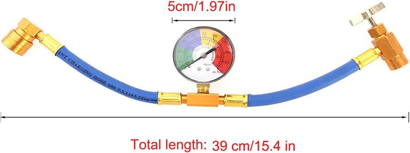 Ketofa R134A Car AC Refrigerant Charge Hose Kit with Gauge - Image 3