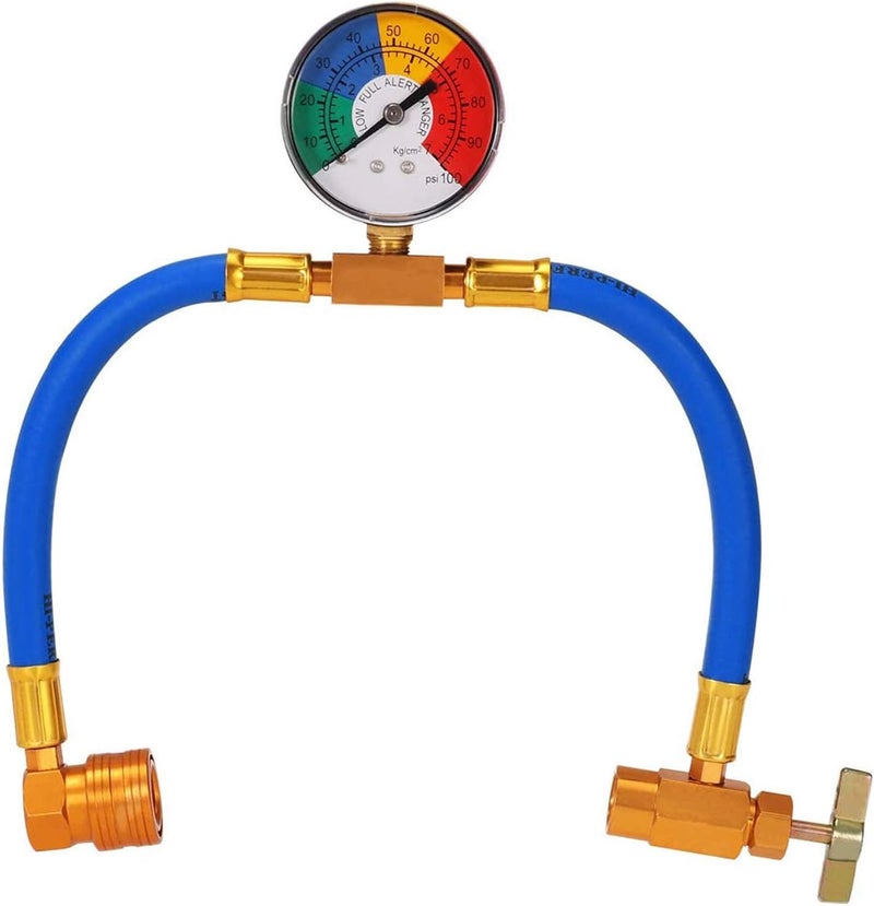 Ketofa R134A Car AC Refrigerant Charge Hose Kit with Gauge - Image 1