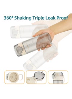 SHOTAY SHOTAY 580 ML Kids & Adults Water Bottles Reusable Leak Proof BPA-Free with Lockable & Fast Flow, One Click Open. For Children School, Office, Gym, Outdoor and Sports White.  - Image 4