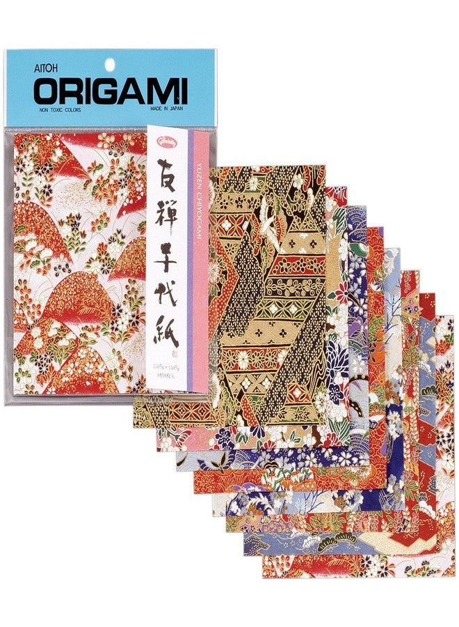 Aitoh Yuzen Washi Origami Paper, Red, 8-Pack