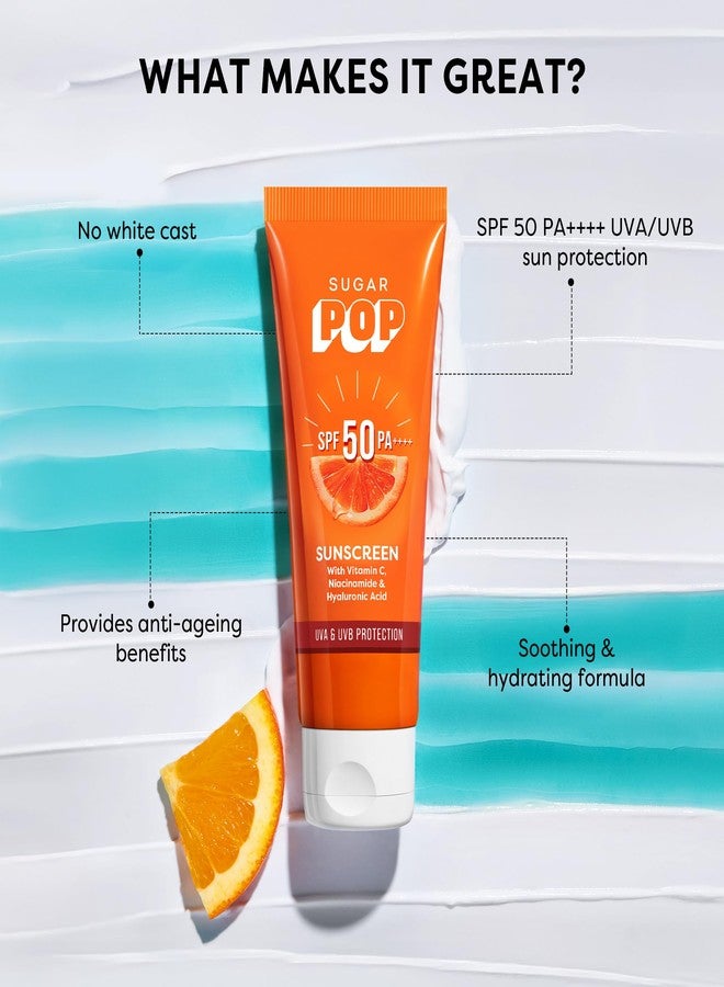 SUGAR POP SPF 50 PA++++ UVA/UVB With Vitamin C, Niacinamide & Hyaluronic Acid |All Skin Prevents Sun Damage | No White Cast | 50 Gms - Image 3
