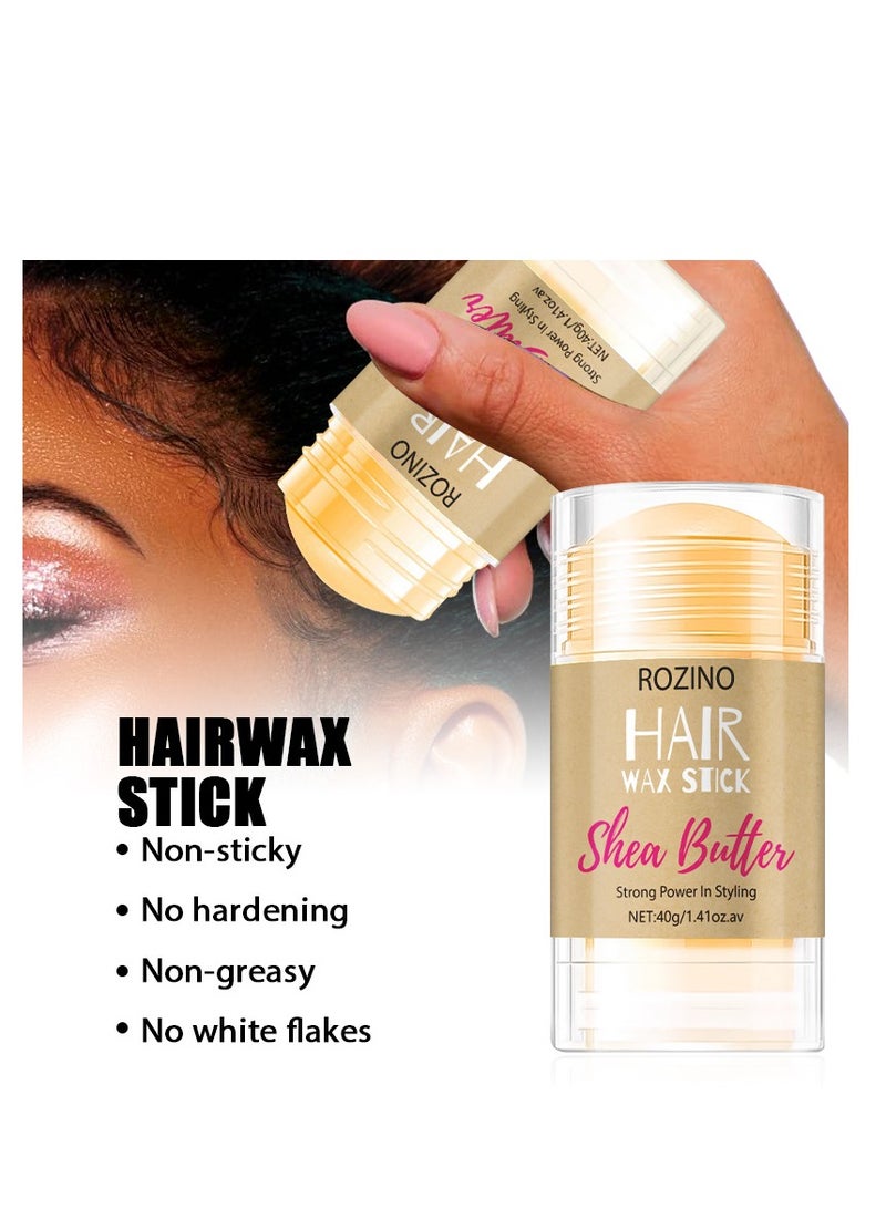 روزينو Hair Wax Stick, عصا الشمع لتصفيف وتنعيم الشعر مغذي يعزز التحكم والتصفيف دهن ، كريم تصفيف الشعر للتحكم في حافة الشعر غير دهني للنساء والرجال ، سهل التصفيف ، 1.41 أونصة - Image 3