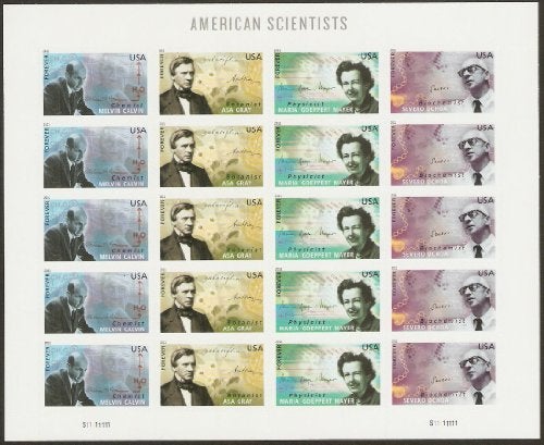 USPS American Scientists 2011 Sheet of 20 Mint US Postage Stamps 4541-4544 - Image 5