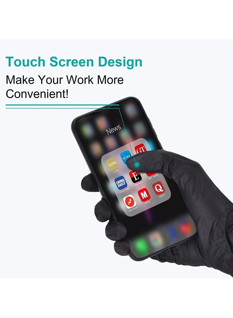 GNAFOTU 100 Pack Black Disposable Nitrile Gloves, Latex Free Gloves, Powder Free Gloves, Medical Exam Gloves, Use in Surgical, Home, Cleaning, and Food Gloves  Extra Strong and Thick (Black) - Image 4