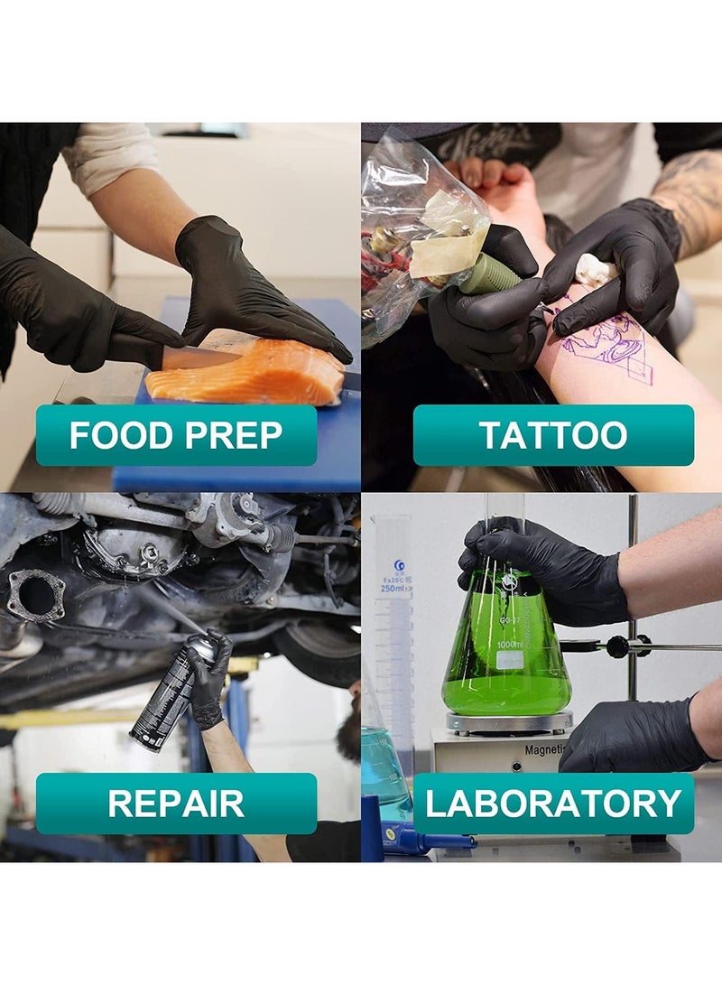 GNAFOTU 100 Pack Black Disposable Nitrile Gloves, Latex Free Gloves, Powder Free Gloves, Medical Exam Gloves, Use in Surgical, Home, Cleaning, and Food Gloves  Extra Strong and Thick (Black) - Image 5