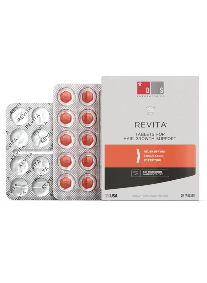 DS LABORATORIES DS Labs Revita Tablets - Hair Vitamins for Density Support, Supplement for Thicker, Stronger Looking Hair, Zinc, Iron, Magnesium, Melatonin, Vitamin D & Biotin Vitamins for Women & Men, 90 Tablets  - Image 1