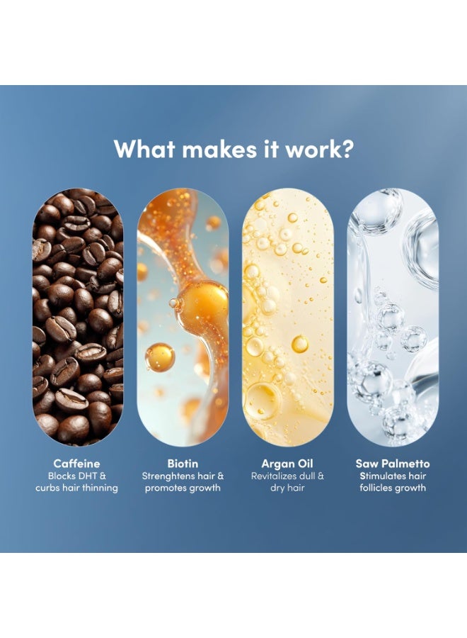 مان ماترز شامبو مضاد لتساقط الشعر 200 مل | خالٍ من البارابين والكبريتات | يحتوي على 1٪ من نخيل السو، البيوتين، الكافيين وزيت الأرغان - Image 3