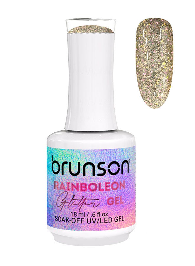 brunson طلاء أظافر جل 18 مل طويل الأمد مقاوم للتقشير يتطلب التجفيف تحت مصباح UV LED جل رينبولون المتلألئ نقع off UV LED جل طلاء BRGG07 - Image 1
