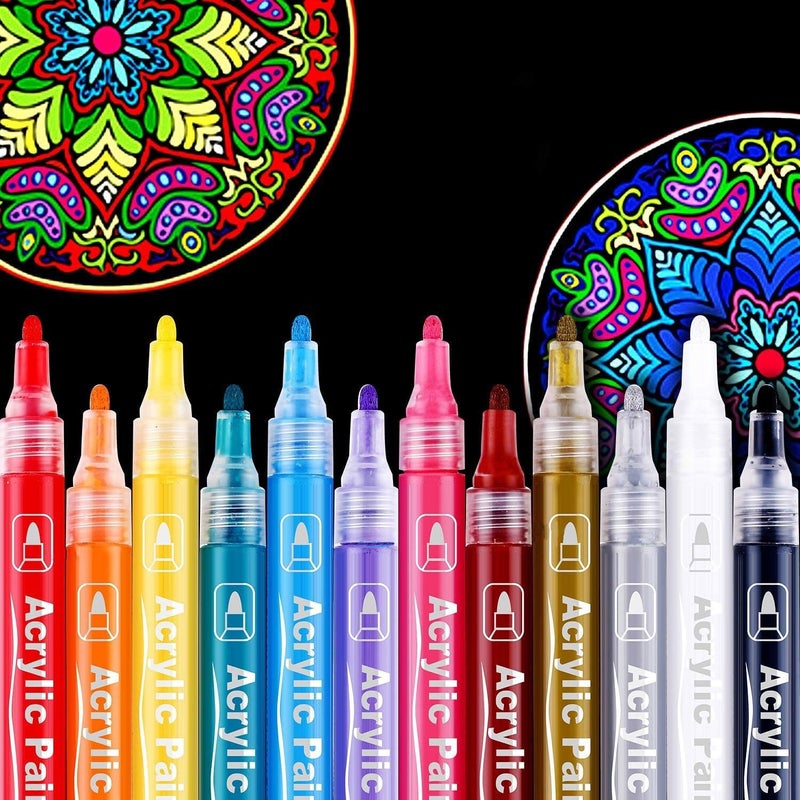 Mayatra's Acrylic Marker Colors set, DIY Color Markers, Acrylic Paint Marker Pens, Set of 8 Colors Markers Water Based Paint Pen for Rock Painting - Image 4