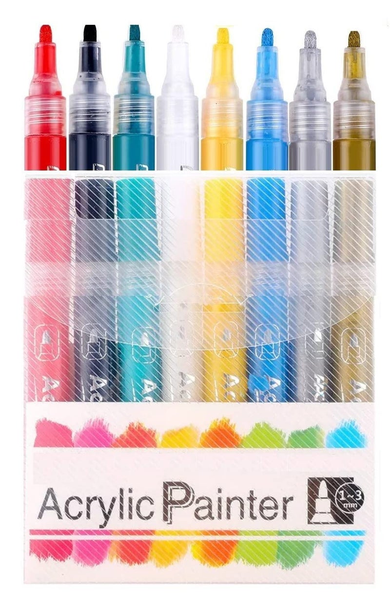 Mayatra's Acrylic Marker Colors set, DIY Color Markers, Acrylic Paint Marker Pens, Set of 8 Colors Markers Water Based Paint Pen for Rock Painting - Image 1