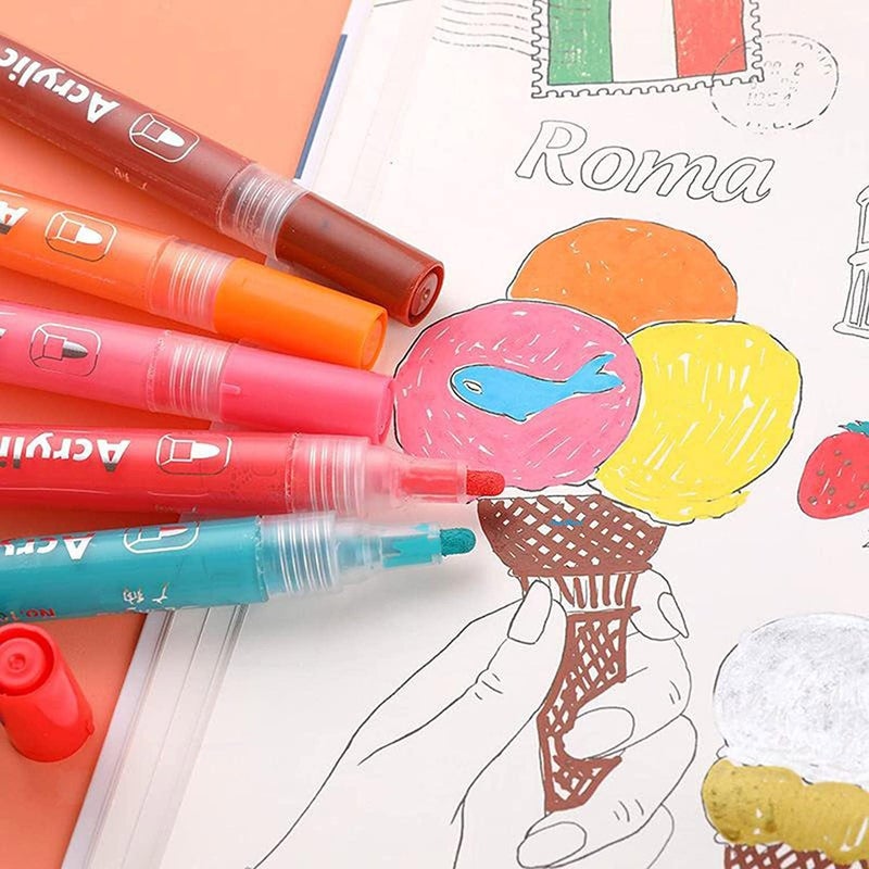 Mayatra's Acrylic Marker Colors set, DIY Color Markers, Acrylic Paint Marker Pens, Set of 8 Colors Markers Water Based Paint Pen for Rock Painting - Image 3