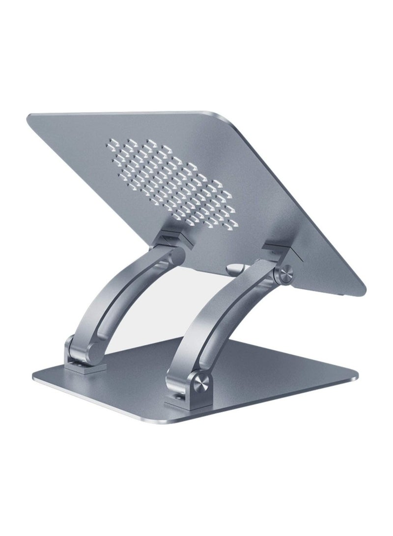 Aluminum Laptop Stand Desktop Laptop Holder Notebook Riser Mount with Antiskid Silicone Pad for Library Office Coffee Shop - Image 1