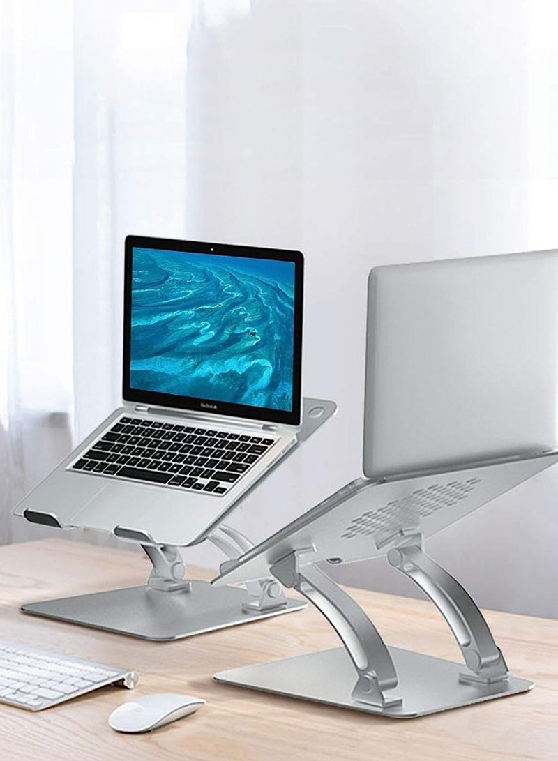 Aluminum Laptop Stand Desktop Laptop Holder Notebook Riser Mount with Antiskid Silicone Pad for Library Office Coffee Shop - Image 5