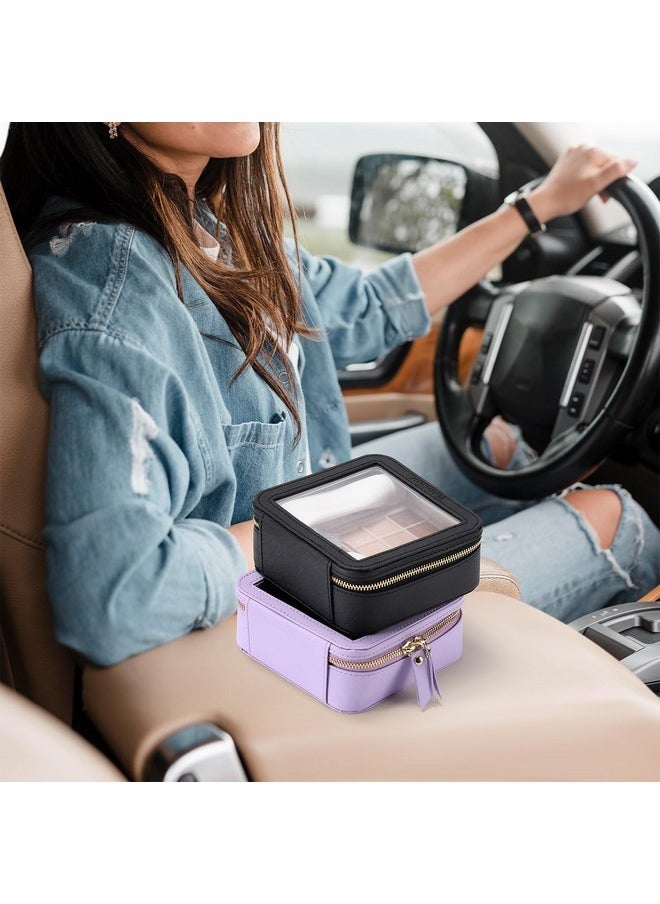 WantGor - Small Cosmetic Bag, Mini Makeup Bag Women Clear Pouch Cosmetics Bags Travel Toiletry Bag Tiny Make Up Organizer Case With Zipper For Purse Backpack (Black) - Image 1