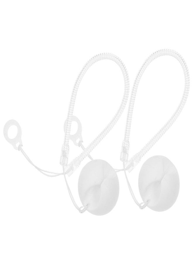 HOMSFOU Pen Chain Silicone with Elastic Spring Cord and Silicone Base Anti-Lost Pen Holder Rope for Office Desk Counter School Use 2-Pack - Image 1