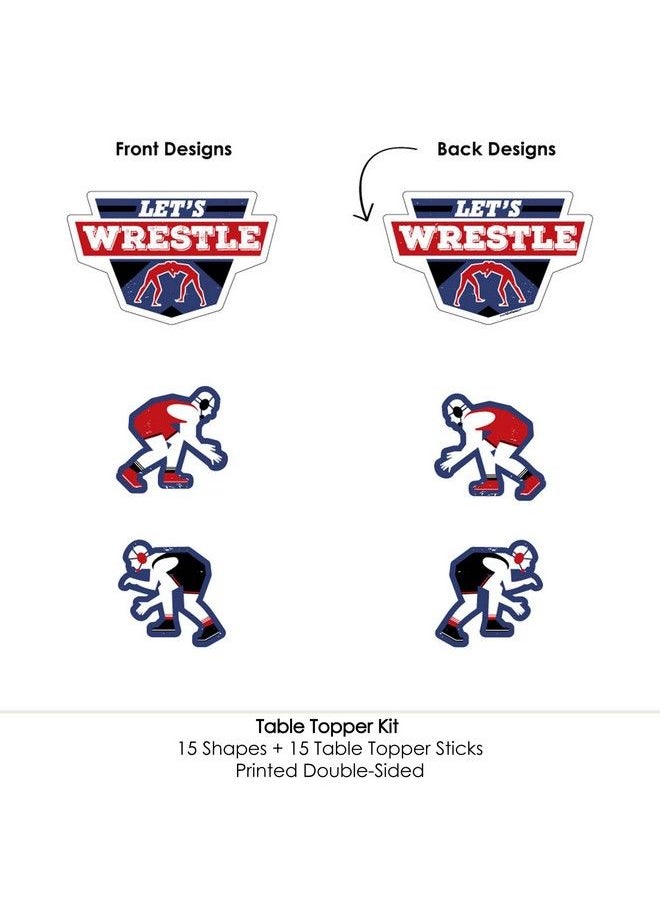 Big Dot of Happiness Own The Mat Wrestling Birthday Party Or Wrestler Party Centerpiece Sticks Table Toppers Set Of 15  - Image 5