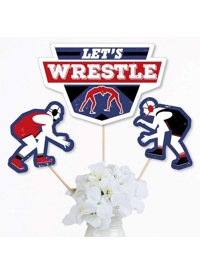 Big Dot of Happiness Own The Mat Wrestling Birthday Party Or Wrestler Party Centerpiece Sticks Table Toppers Set Of 15  - Image 3