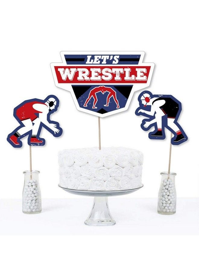 Big Dot of Happiness Own The Mat Wrestling Birthday Party Or Wrestler Party Centerpiece Sticks Table Toppers Set Of 15  - Image 4