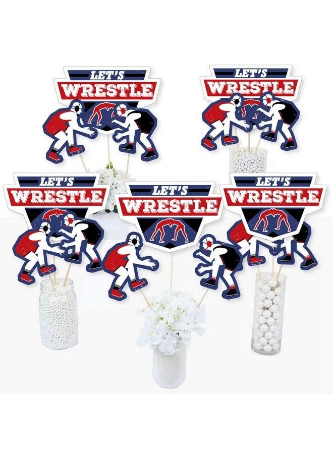 Big Dot of Happiness Own The Mat Wrestling Birthday Party Or Wrestler Party Centerpiece Sticks Table Toppers Set Of 15  - Image 2