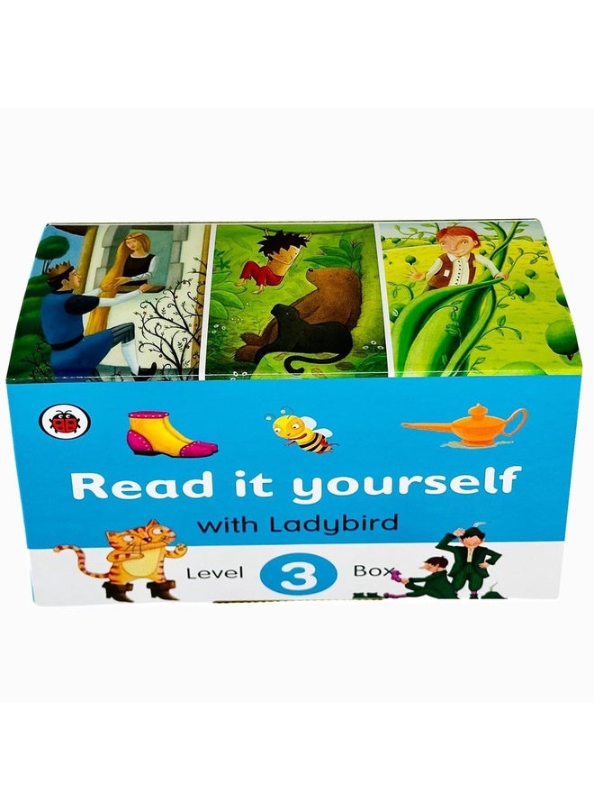 Ladybird Read It Yourself Tuck Box Level 3: 8 Books Box Set (The Elves and the Shoemaker, Hansel and Gretel, Jack and the Beanstalk, Rapunzel, Aladdin, Puss in Boots, The Jungle Book, Thumbelina)
